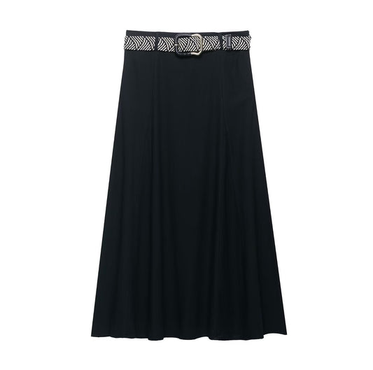Women's Slim Fit Waist Belt Skirt - Harajuku Style