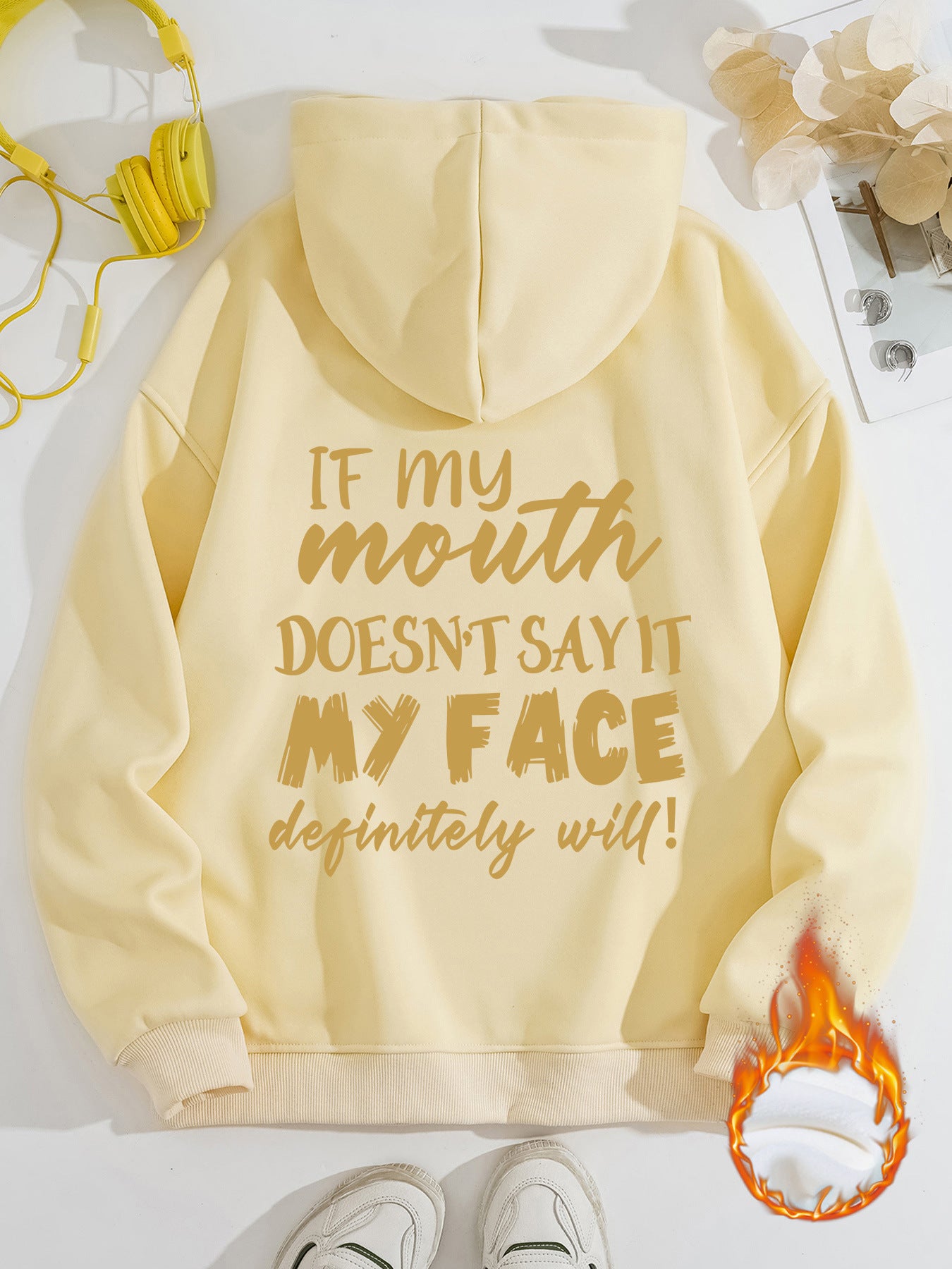 Mouth My Face Printed Hoodie