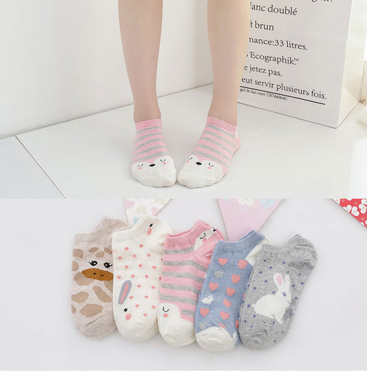 5 Pairs Women's Playful Cartoon Ankle Socks