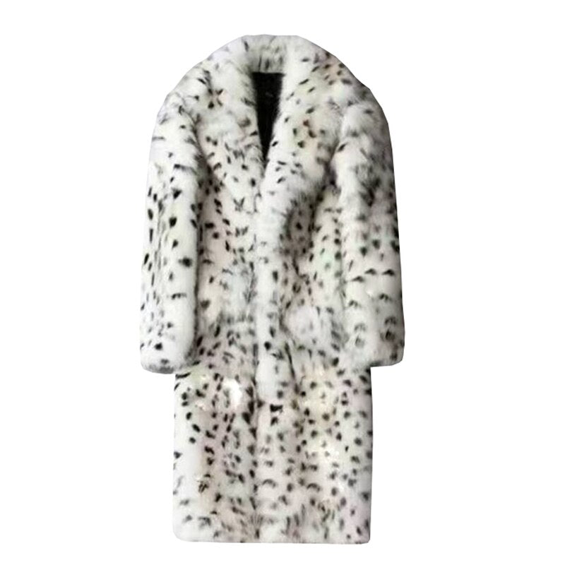 Leopard Print Fur Coat - Harajuku Style
