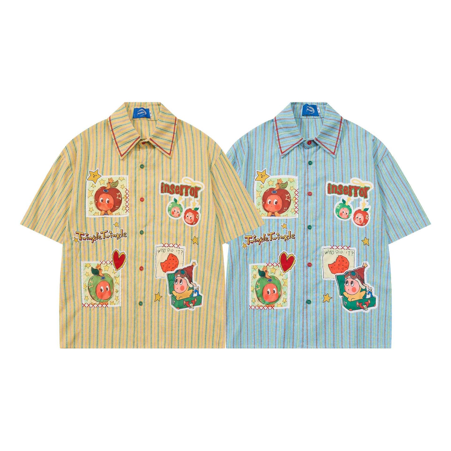 Apple Doll Embroidered Short Sleeve — Harajuku Street Style Tee