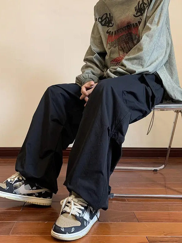 Men's Harajuku Style Loose Straight Overalls