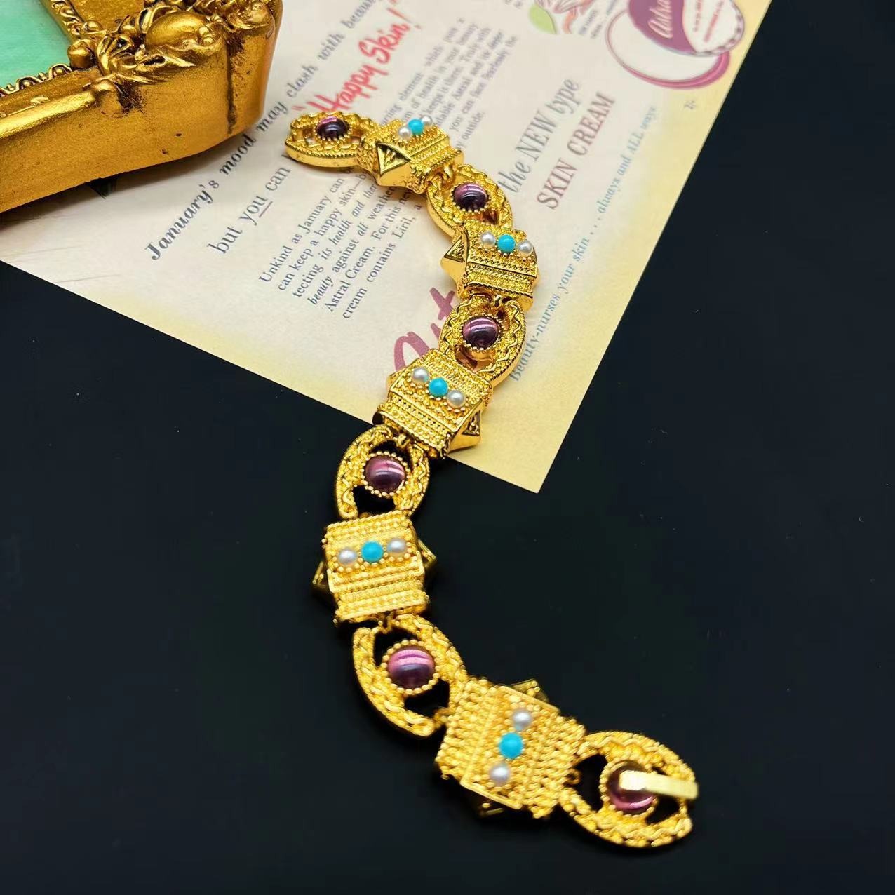 Harajuku Style French Pure Gold Pearl Bracelet