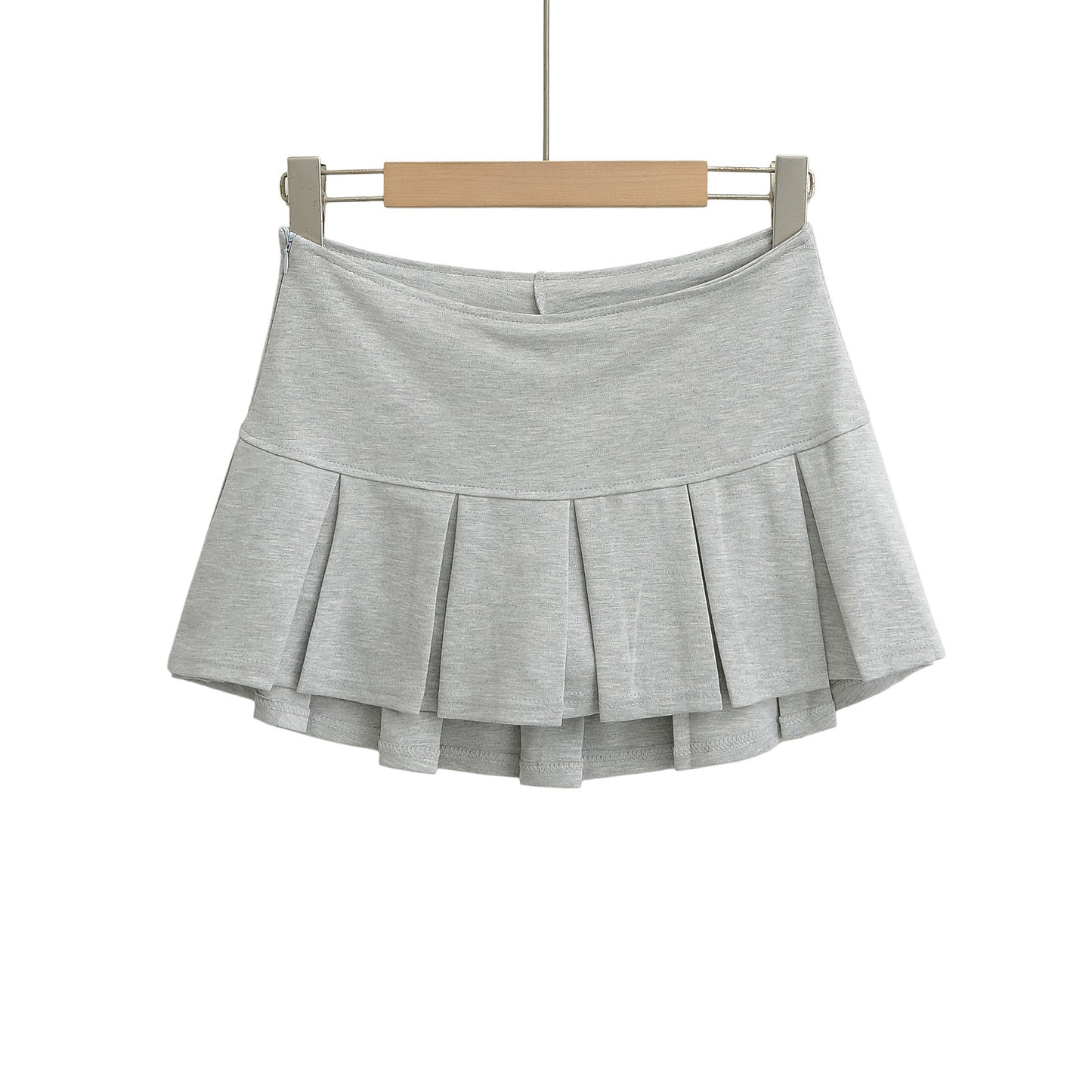 Sexy Low Waist Spliced Pleated Mini A-Line Skirt