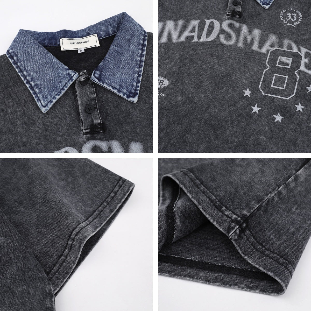 Harajuku Style Spliced Letter Print Polo Tee - Men's Casual Top