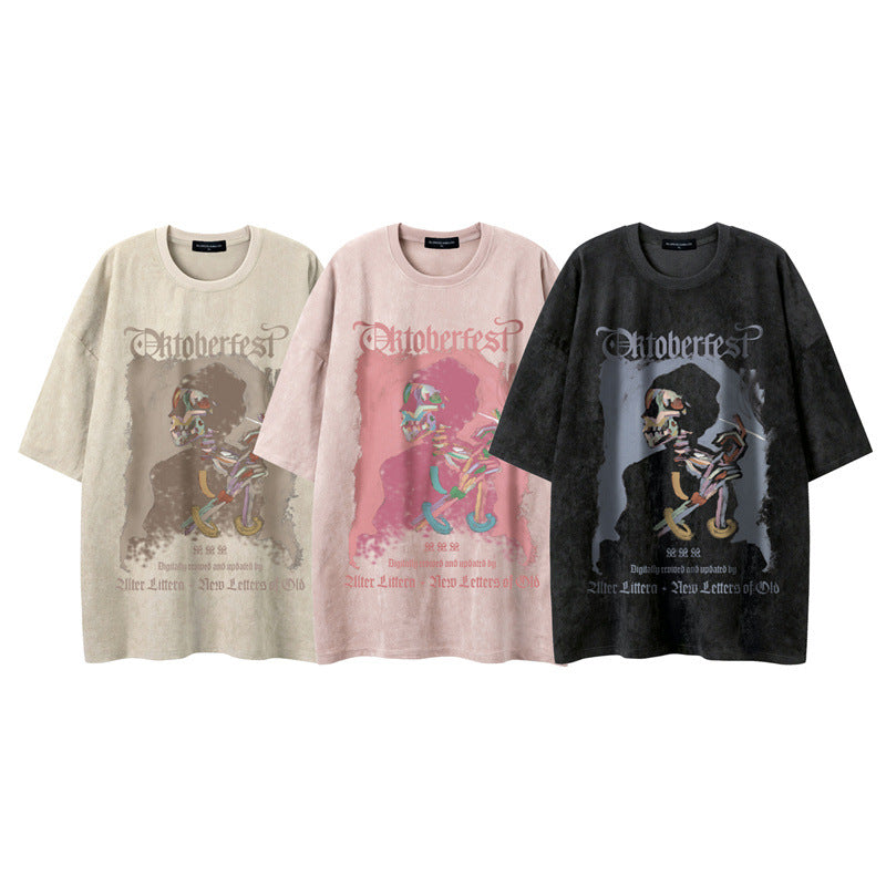 Print Short Sleeve Loose Trendy T-Shirt for Men