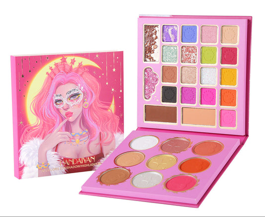 30 Colors Mask Queen Eyeshadow Palette + Blush + Contour