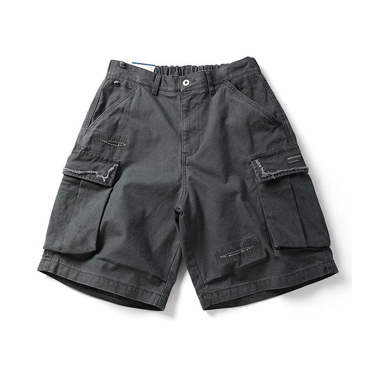 Summer Men's Work Shorts - Trendy Ripped Design