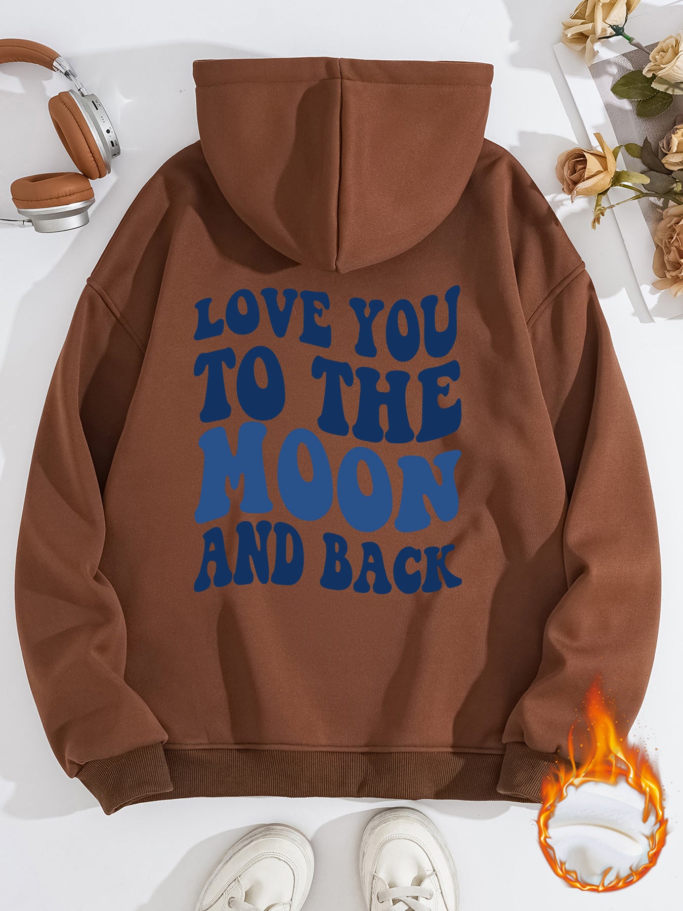 Hooded Long Sleeve Fleece Hoodie with Kangaroo Pocket