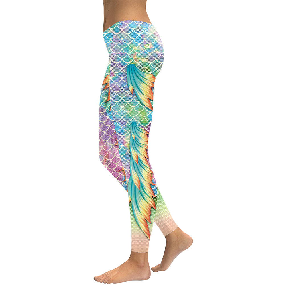 Mermaid Leggings - Gradient Fish Scales