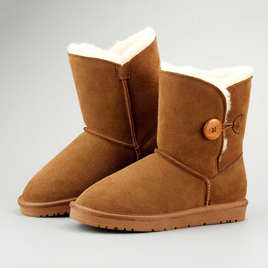 Genuine Leather Anti-Slip Snow Boots for Men and Women