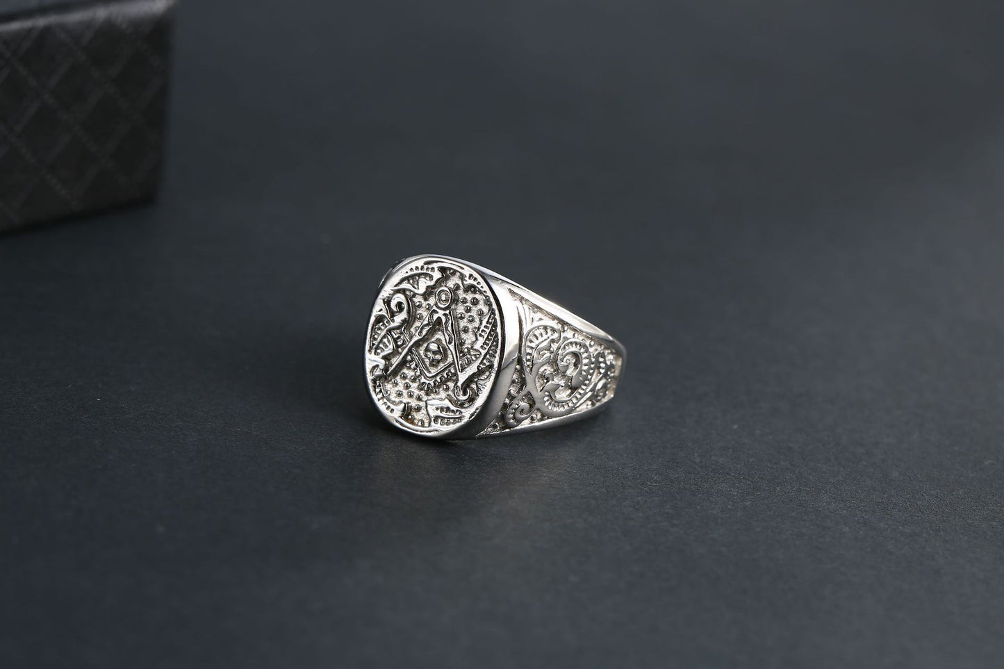 Punk Geometric Round Head Stainless Steel Ring