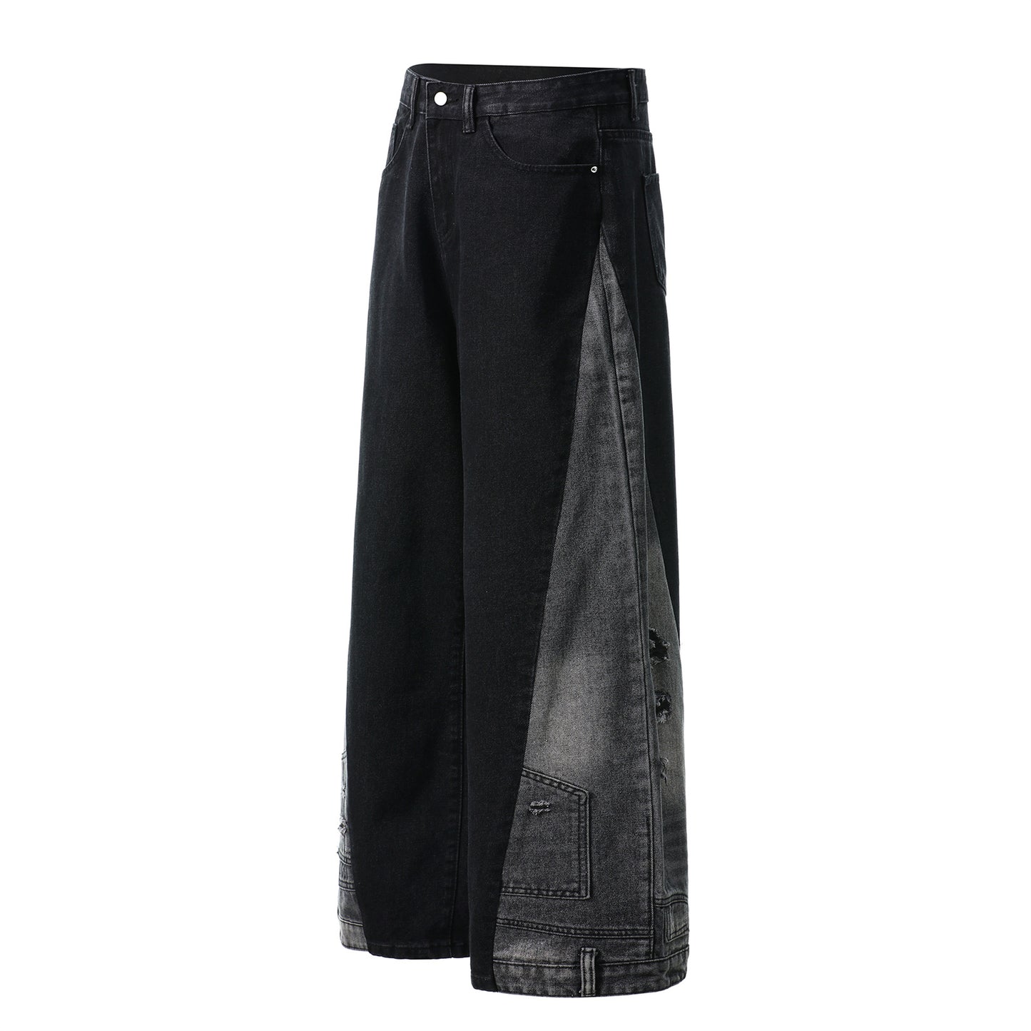 Harajuku Loose Fit Wide Leg Jeans - Trendy Black Pants