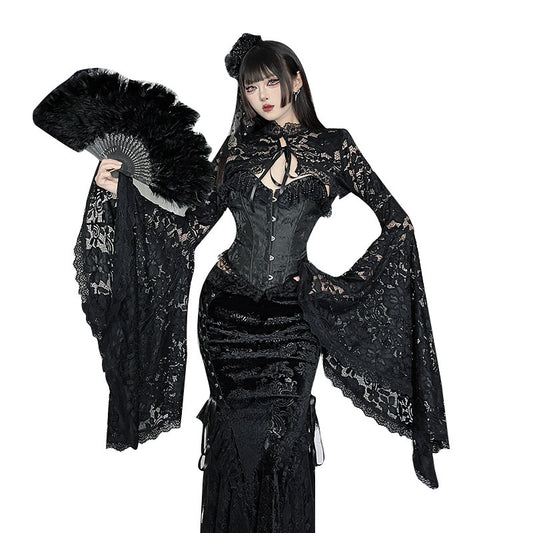 Versatile Dark Lace Sexy Street Cape