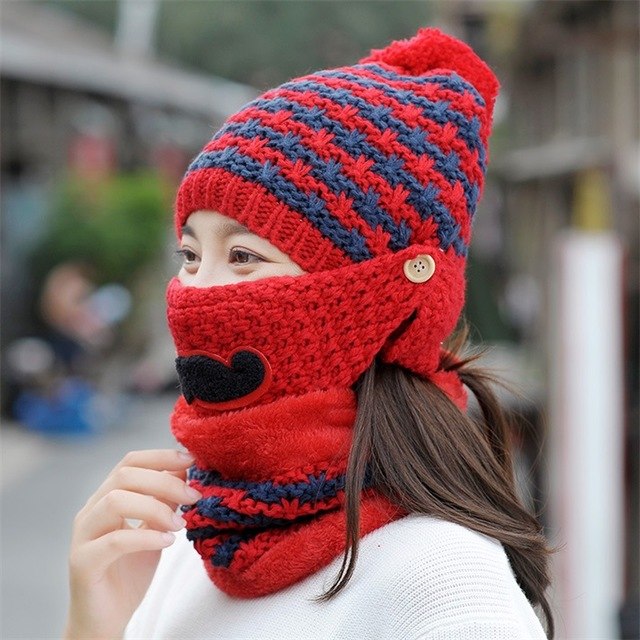 Striped Knitted Hat Beanies