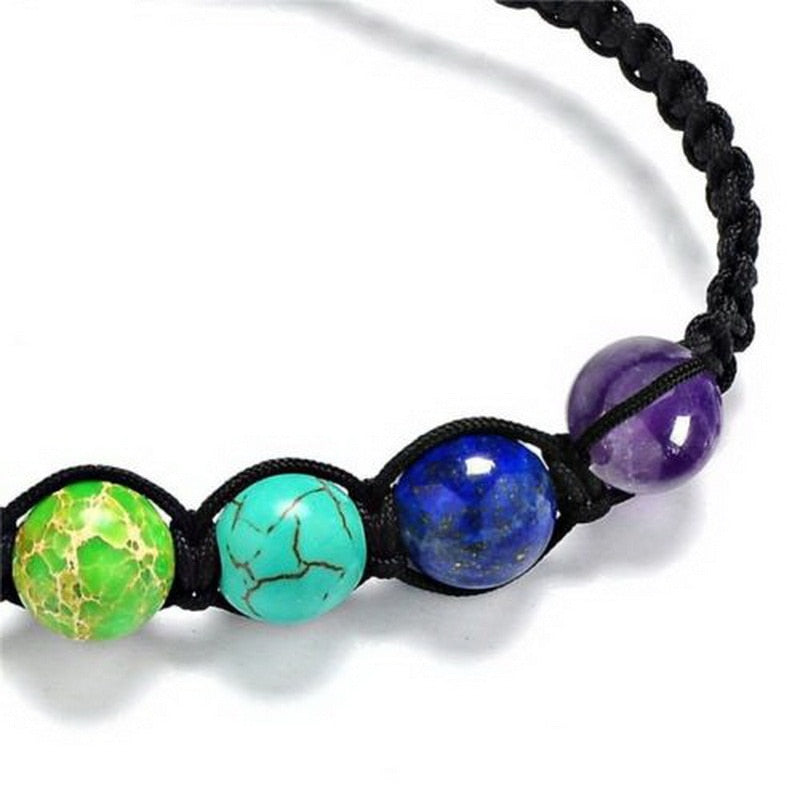 8mm Chakra Healing Bracelet with Lava Stones