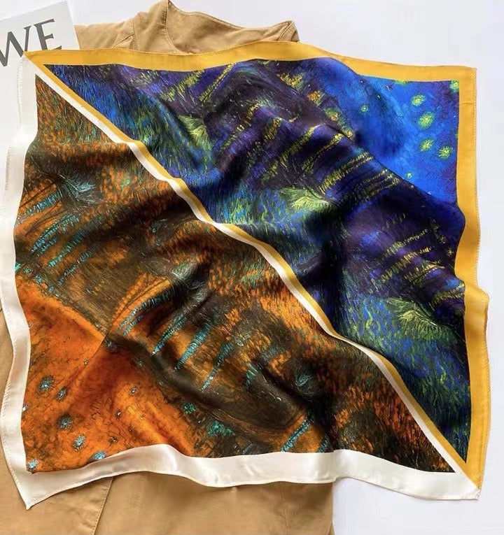 Versatile Mulberry Silk Small Square Scarf - Harajuku Style