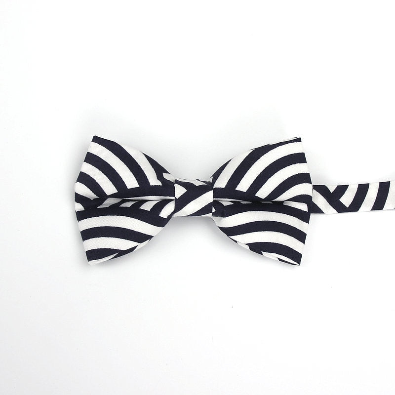 Cotton Vintage Anchor Print Bow Tie