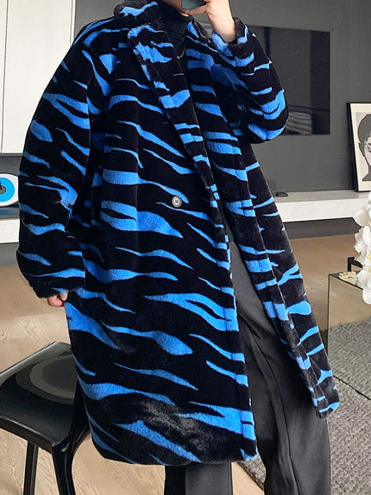 Harajuku Style Imitation Fur Long Coat for Women