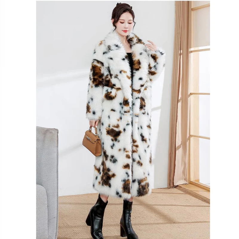 Women's Playful Faux Fur Trench Coat - Harajuku Style