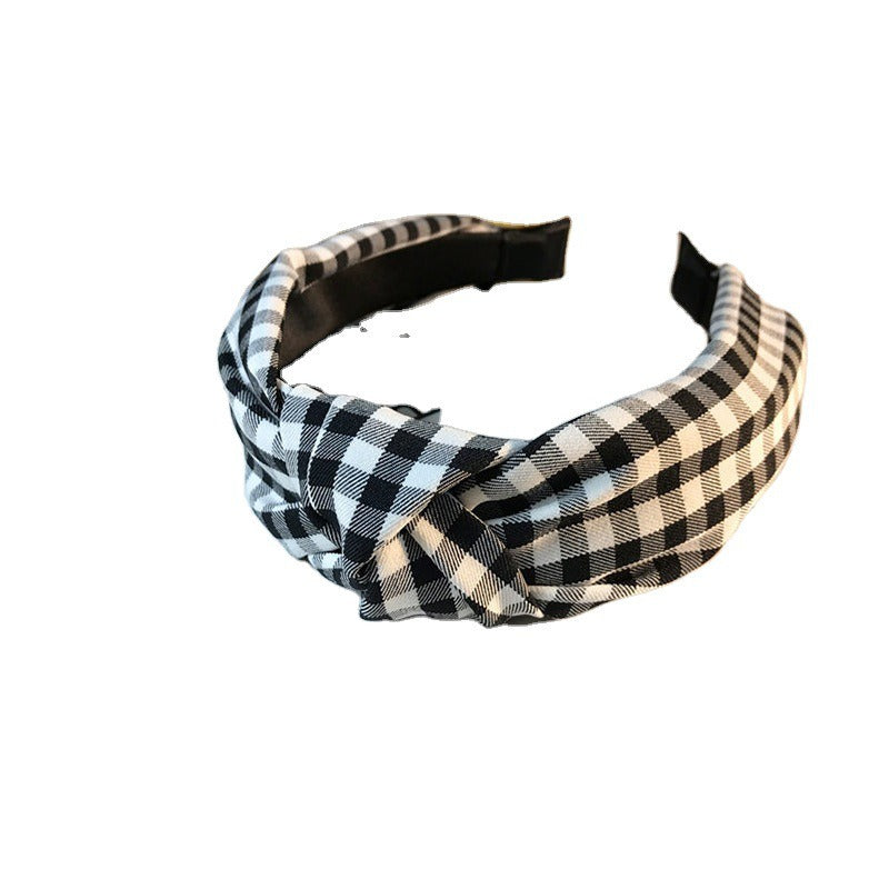 Retro Plaid Knotted Headband