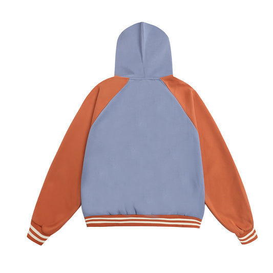 Color Blocked Zipper Hoodie