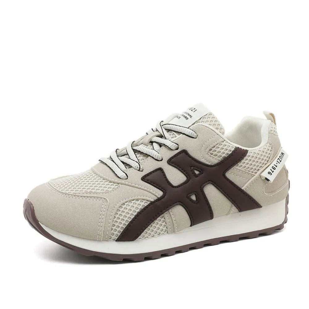 Harajuku Style Contrast Mesh Round Toe Sneakers