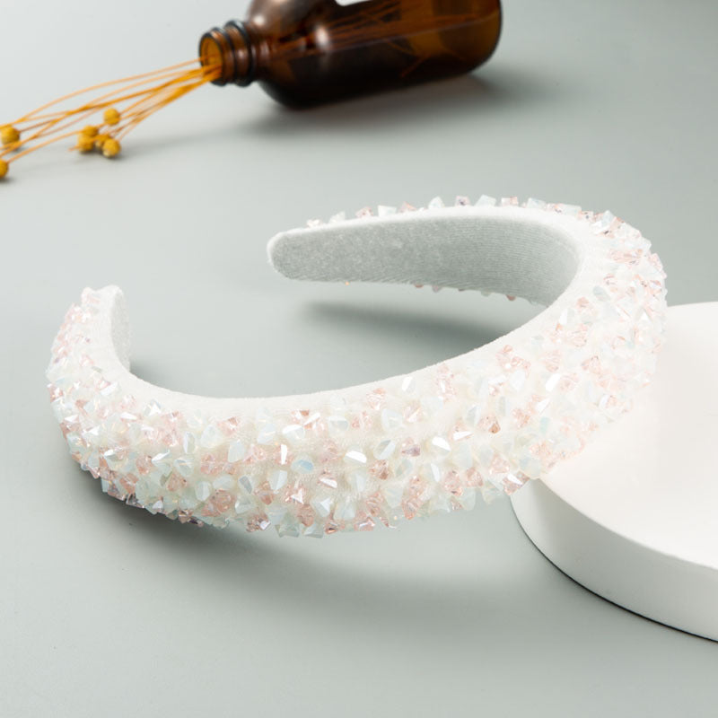 New Baroque Hand-Stitched Glass Bead Headband