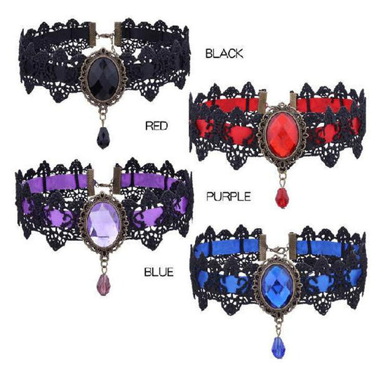 Gothic Retro Punk Black Lace Necklace for Harajuku Style