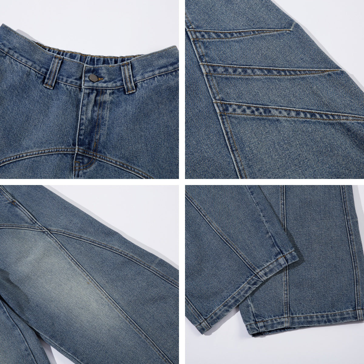 Playful Wash Wide Leg Loose Jeans