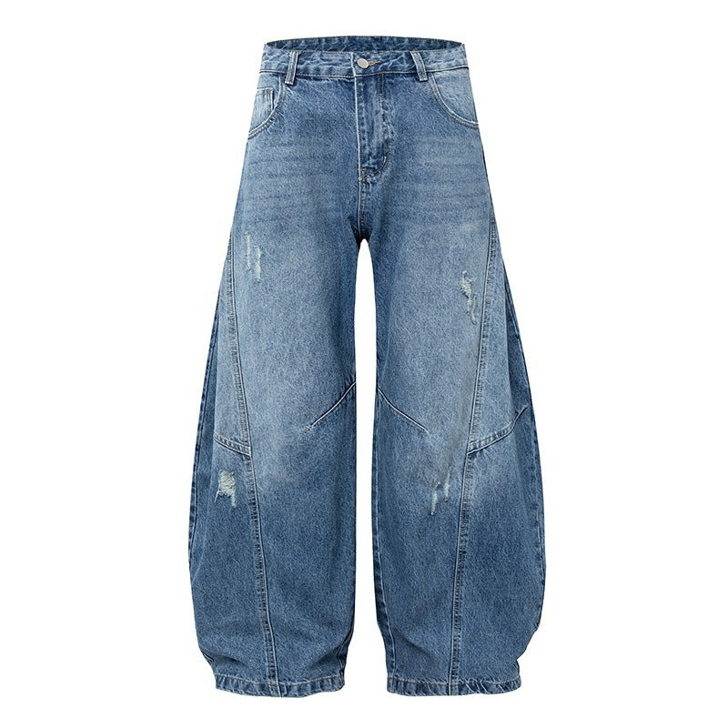 Retro Wide Leg Ripped Casual Pants