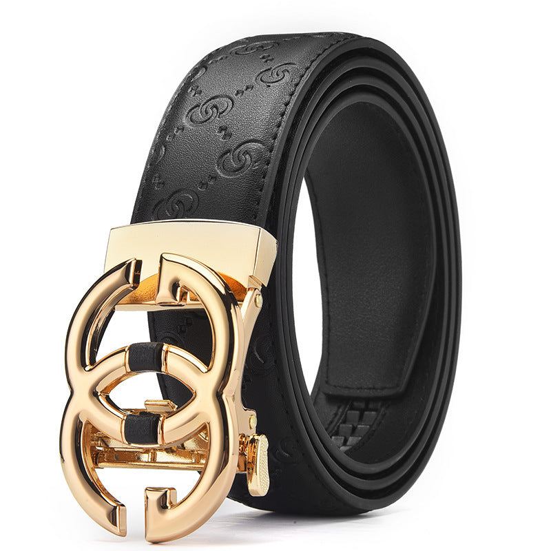 Men's Harajuku Style Genuine Leather Automatic Buckle Belt