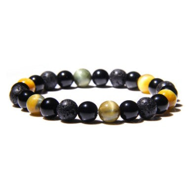 Harajuku Tiger Eye & Obsidian Gemstone Bracelet