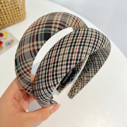 Plaid Hair Band - French Retro Style R525