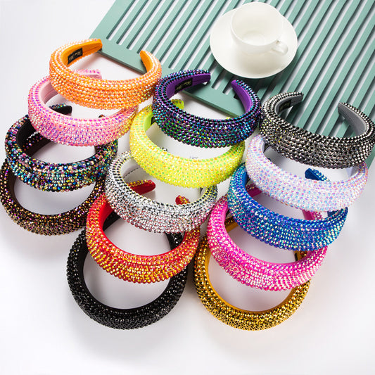 Super Flash Full Drill Wide Brimmed Headband