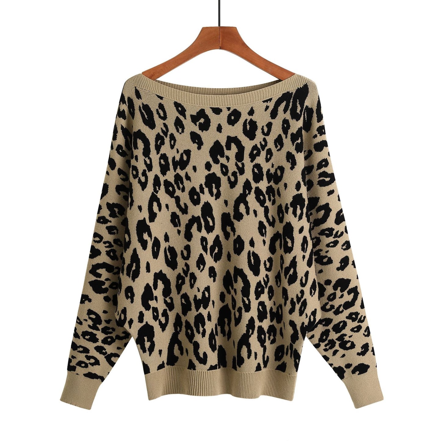 Women Leopard Print Vintage Sweater