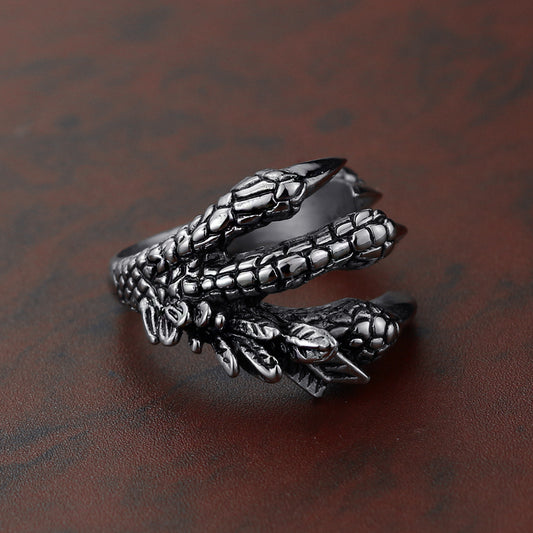 Titanium Steel Dragon Claw Ring - Harajuku Style Jewelry