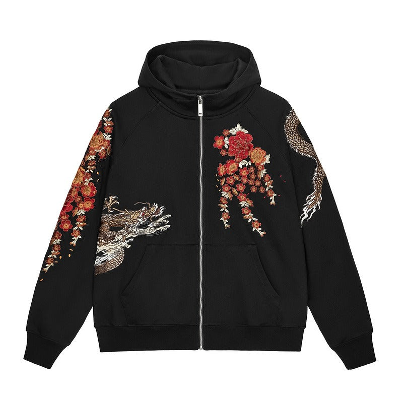 Harajuku Style Golden Chamber Hooded Cardigan Sweater