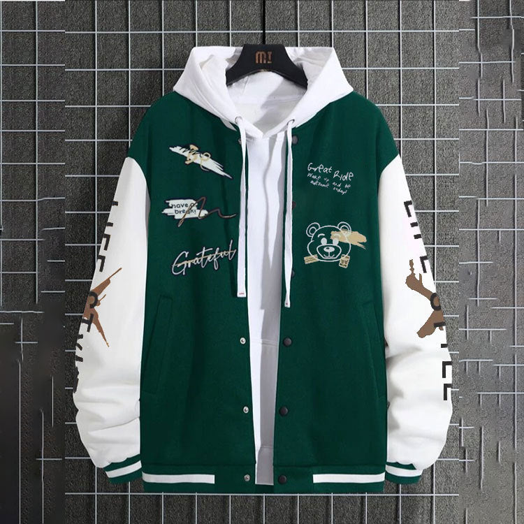 Men's Harajuku Style Baseball Jacket - Trendy Casual Wear