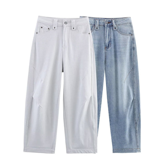 Harajuku Style Distressed Denim Commuter Pants