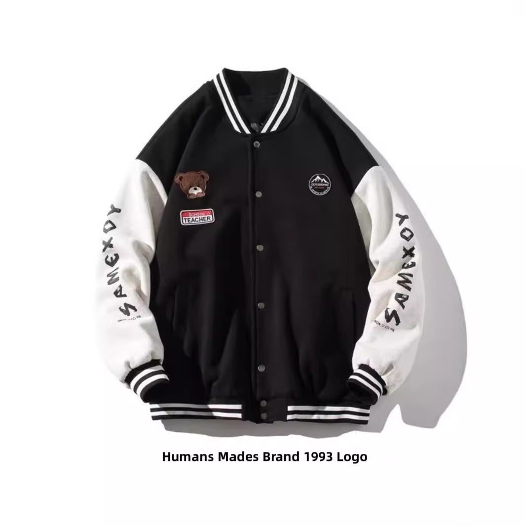 Casual Baseball Jacket for Men, Loose Fit, All-Match Sporty Outdoor Jacket