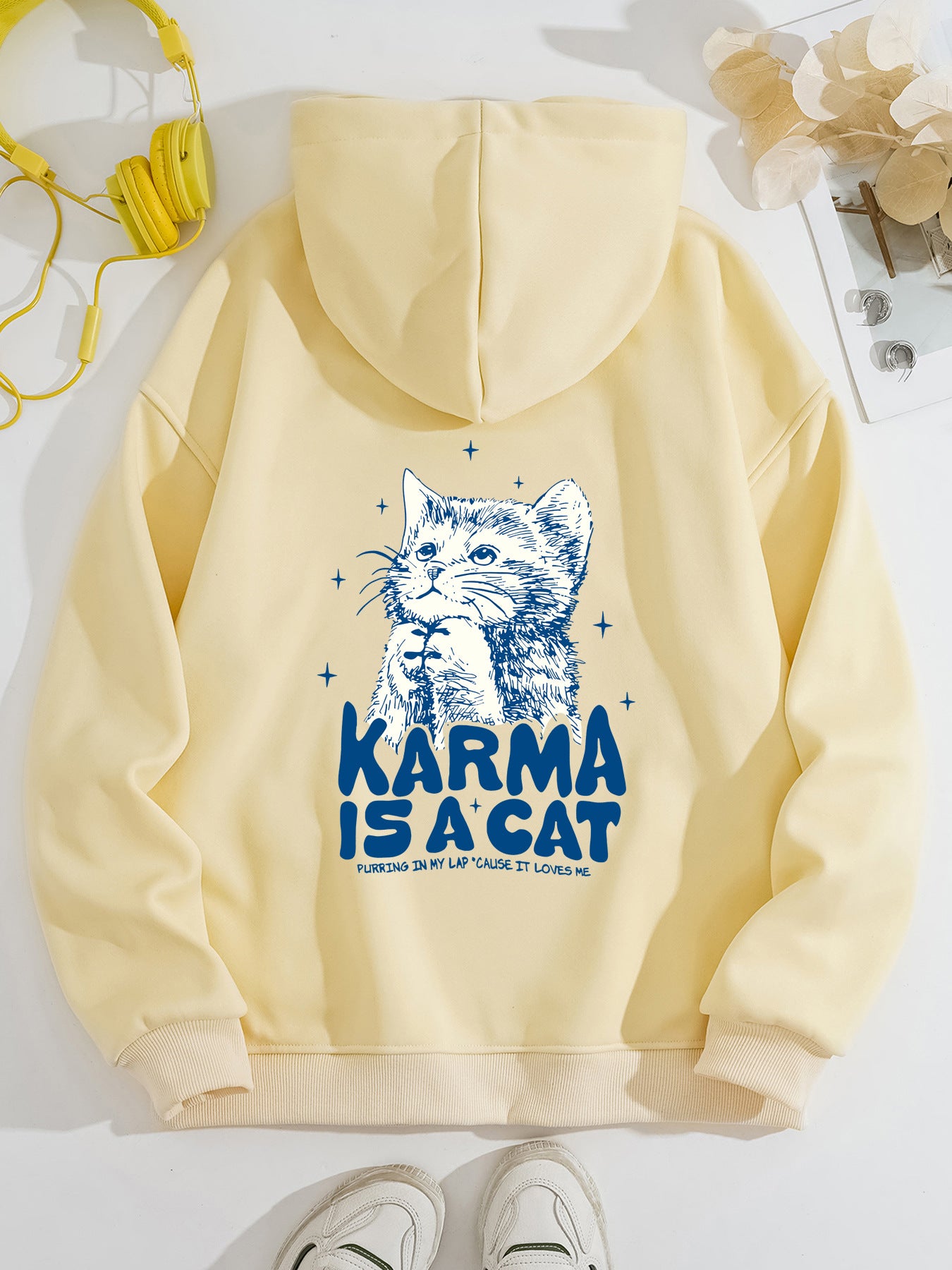 Kangaroo Pocket Hooded Long Sleeve Fleece Hoodie for Cats