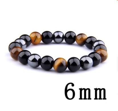 Men's 6mm 8mm 10mm Tiger's Eye Obsidian Hematite Bracelet