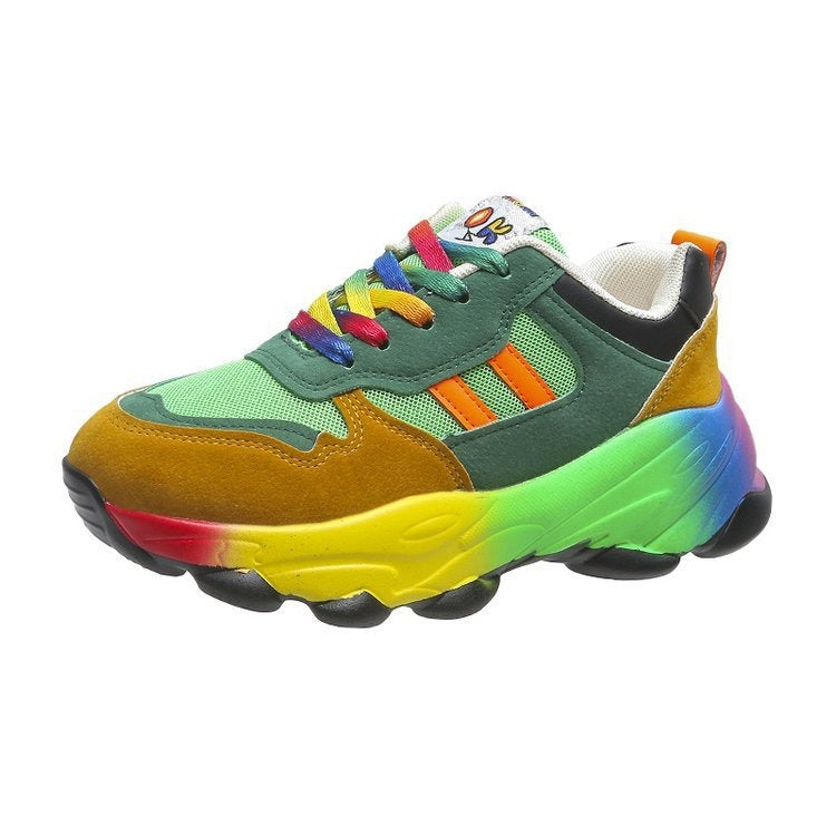 Colorful Hip Hop Dads Shoes - Rainbow Casual Sports Footwear