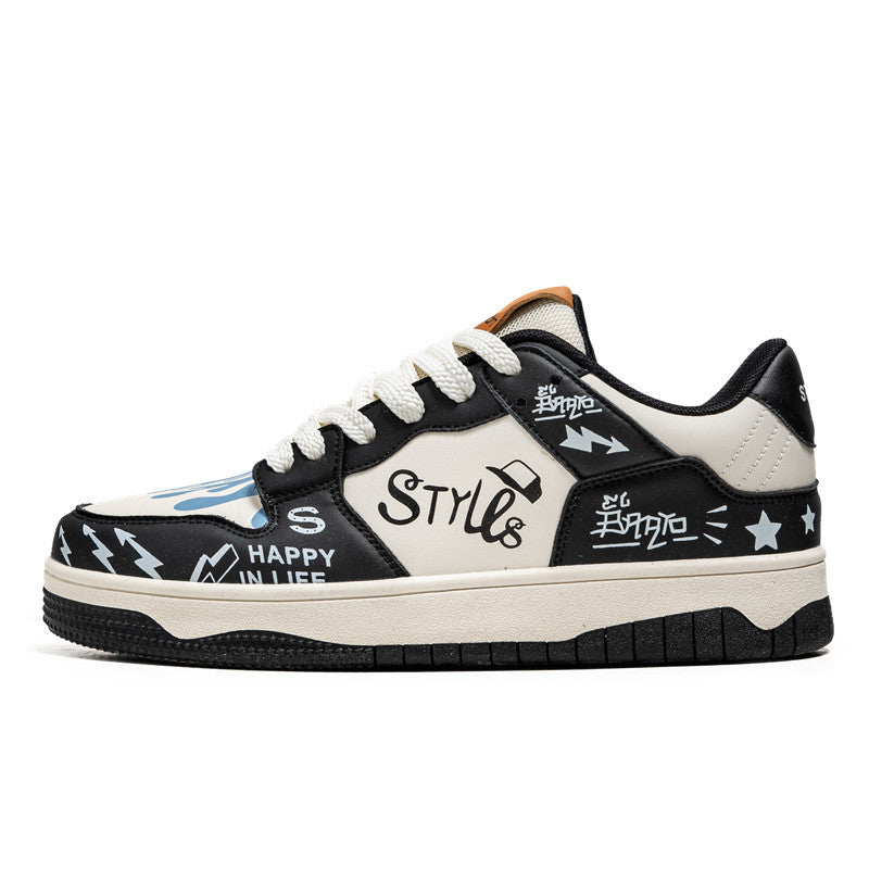 Korean Color Block Low Cut Lace-Up Men’s Casual Shoes