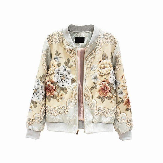 Custom Floral Print Outwear Jacket for Women - Harajuku Style