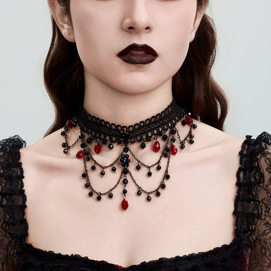 Harajuku Style Black Lace Collarbone Chain Necklace