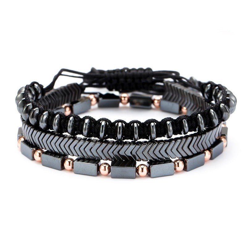 Harajuku Style Black Skull Beaded Bracelet