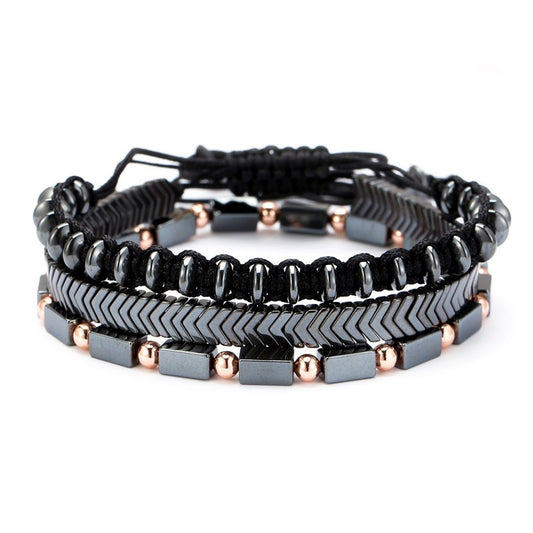 Harajuku Style Black Skull Beaded Bracelet