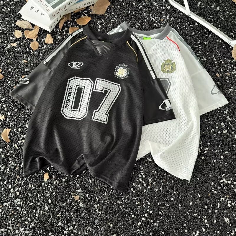 Graffiti Printed Mesh Jersey T-Shirt